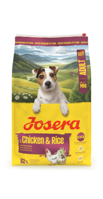 Josera Mini Adult Chicken & Rice, glutenfreies Trockenfutter für ausgewachsene, kleine Hunde, 10kg