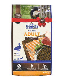 bosch Tiernahrung HPC Adult mit Ente & Reis Hundefutter – Weizenfrei – 3kg