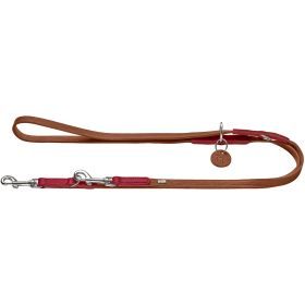 HUNTER Verstellbare Führleine Varnby 20/200, cognac/rot