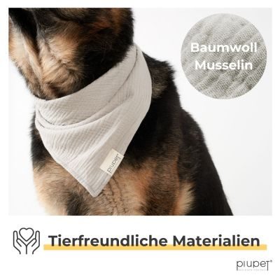 Thumbnail 4: PIUPET Hundehalstuch I 2er Set Hundehalstücher I Hundebekleidung & Zubehör I 76x53x53cm I Gelb / Grau (L)