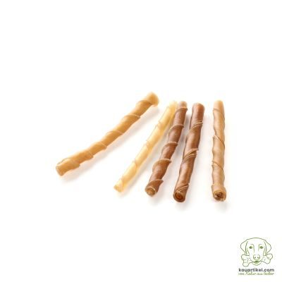 kauartikel.com Rinder-Kausticks, gedreht - Ø 9 - 10 mm -  Hunde-Kauartikel - Hunde-Snack - Büffel-Kausnack - Leckerli vom Rind