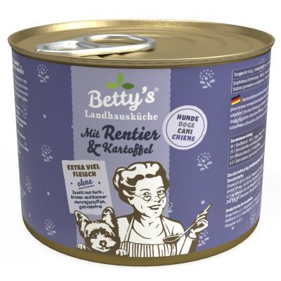 Thumbnail 1: Betty's Landhausküche Hundenassfutter mit Rentier & Kartoffel 12x 200g