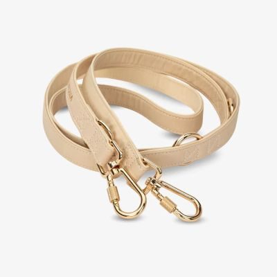 Vitomalia Piñatex Luxus-Hundeleine verstellbar aus nachhaltiges Ananas-Leder in Beige