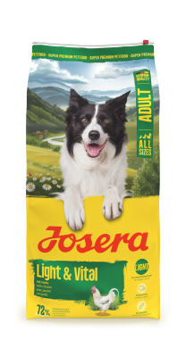 Josera Adult Light & Vital, fettarmes Trockenfutter zur Gewichtskontrolle für ausgewachsene Hunde, 12,5kg