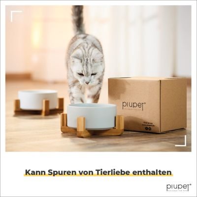 Thumbnail 5: PIUPET Hundenapf mit Ständer I 2X Napf für Hunde & Katzen 850ml I Spülmaschinenfest I Keramik