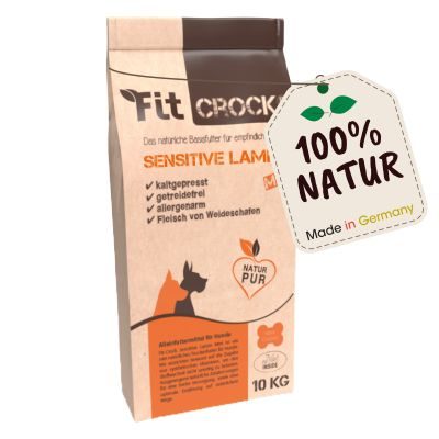 Fit-CROCK® Sensitive Lamm Mini 10 kg – Kaltgepresstes Trockenfutter für kleine und sensible Hunde (getreidefrei)