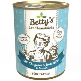 Betty's Landhausküche Nassfutter für Katzen mit Känguru & Kartoffel 12x 400g