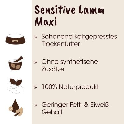 Thumbnail 3: Fit-CROCK® Sensitive Lamm Maxi 10 kg – Kaltgepresstes Trockenfutter für sensible Hunde (getreidefrei & ohne synthetische Zusätze)