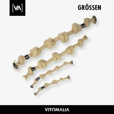 Thumbnail 3: Vitomalia Geflochtenes Mehrknoten-Zerr-Seil für Hunde: 100% Naturhanf, handgeknotet - Eco Tug XL