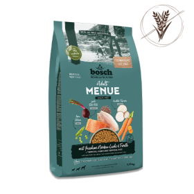 bosch Tiernahrung HPC MENUE Adult Nordsee-Lachs  – hochwertiges Hundefutter – 1kg