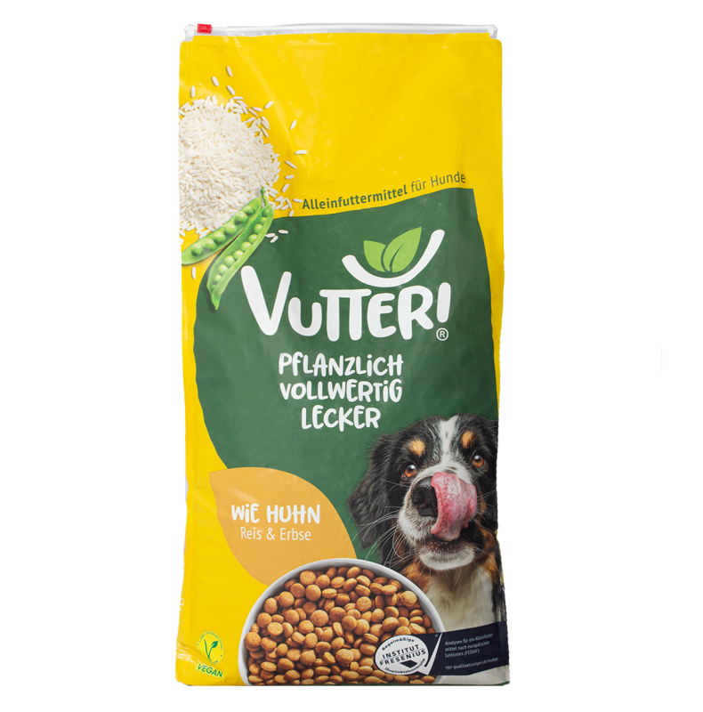 Vutter! Vutter! 12 kg Trockenfutter "Wie Huhn" | Hundefutter vegan | Alleinfuttermittel | bedarfsdeckend | veganes Hundefutter