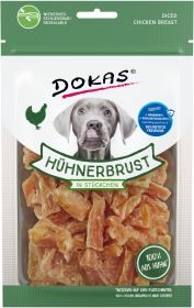 Dokas Hühnerbrust in Stückchen fettarme Hundeleckerlis fürs Training 10x 70g Multipack