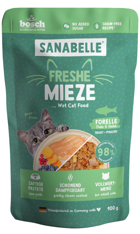 Sanabelle Freshe Mieze Adult Forelle, Pute & Huhn 12er Pack