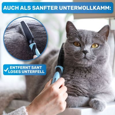 Thumbnail 7: BluePet Flohkamm & Läusekamm für Hunde & Katzen, Flöhe & Zecken effektiv & schonend entfernen - feiner Hundekamm, Staubkamm, Nissenkamm auch gegen Nymphen