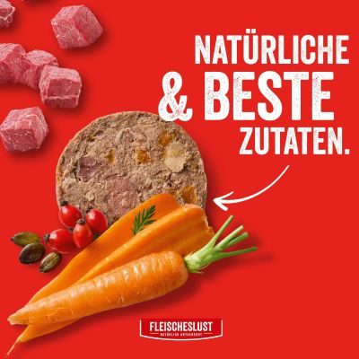 Thumbnail 5: Fleischeslust Zartes Rind mit Karotte, Hagebutte & Kürbiskernen 15 x 200 g