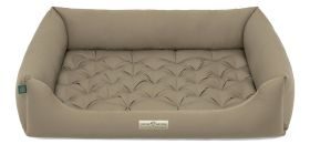 HOUND&NATURE SET: Hundebett ZERMATT XL taupe + wasserfestem Baumwoll-Matratzenüberzug