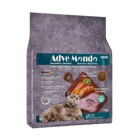 Adve® Mondo Adult Cat: Trockenfutter für ausgewachsene Katzen Aller Rassen – getreidefrei – glutenfrei – Geflügel mit Gemüse – Sensible Verdauung (1 kg)