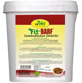 Fit-BARF® Gemüseflocken Dreierlei 2,5 kg – Karotte, Süßkartoffel & Zucchini als Ergänzung zur Frischfleischfütterung