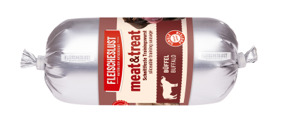 Thumbnail 1: Fleischeslust meat & treat Büffel 12 x 80 g Trainingswurst