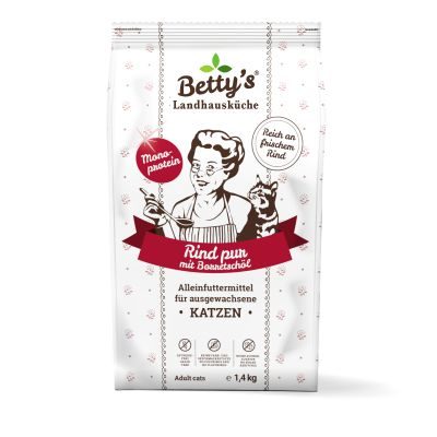 Betty's Landhausküche Betty's Landhausküche für Katzen Trockenfutter Rind pur 1,4 kg