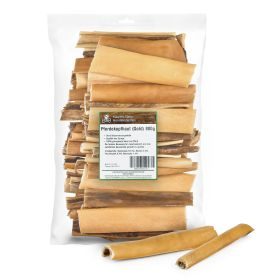 Kaureks Natur Hundeleckerlies Pferdekopfhaut 800g (Gold) ca. 15 cm- hypoallergener Hunde-Kauartikel - Hunde-Snack - Kausnack - Leckerli