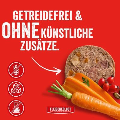 Thumbnail 8: Fleischeslust Zartes Rind mit Karotte, Hagebutte & Kürbiskernen 15 x 200 g