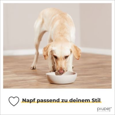 Thumbnail 3: PIUPET Futternapf und Wassernapf für Hunde I Spülmaschinenfest I für große Hunde I 21,5 cm Durchmesser I 2er Set I 1,6 L I Beige