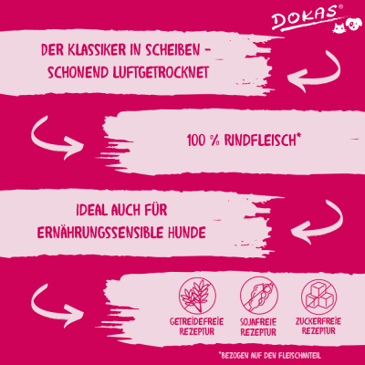 Thumbnail 5: Dokas Rindfleisch getrocknet Hundeleckerli Rind 12x 70g Multipack