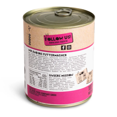 Thumbnail 4: Dogs'n Tiger Adult Premium Hundefutter, Abendbrot, Nassfutter, Getreidefrei, Lamm, Pastinake & Gesund-Kräuterpaket, 800g