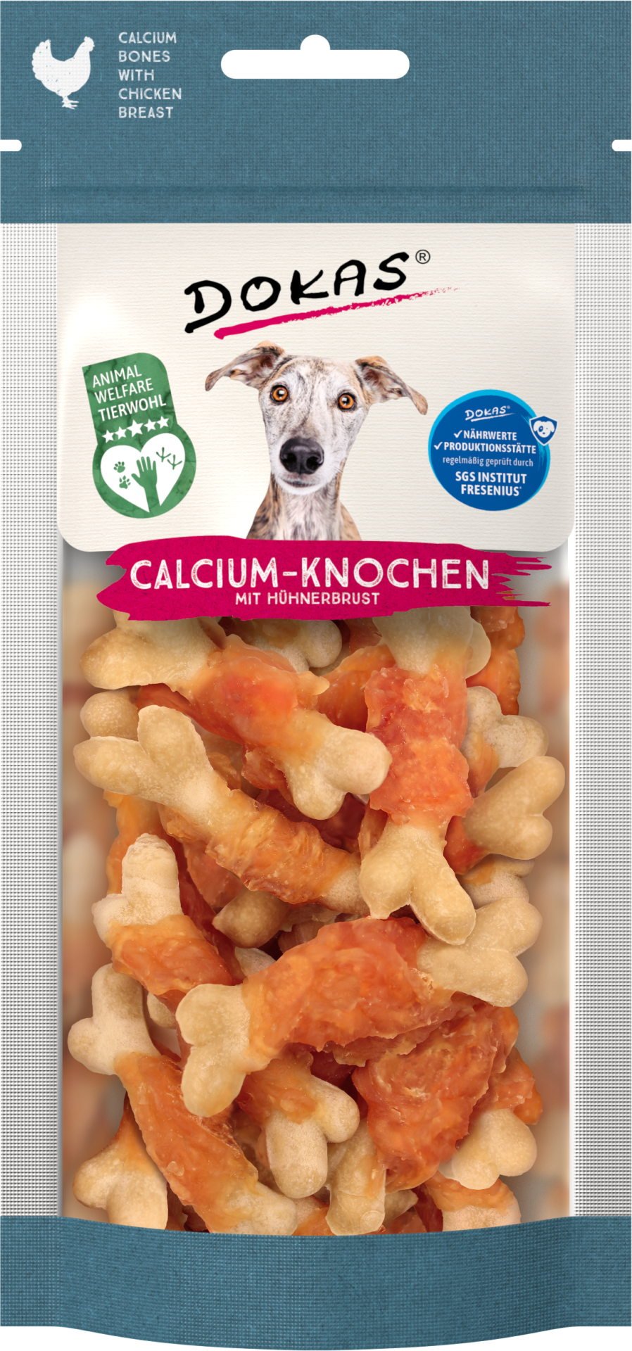 Dokas Calcium-Knochen mit Hühnerbrust 11x 75g Multipack