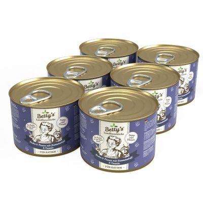 Thumbnail 3: Betty's Landhausküche Katzennassfutter Huhn und Fasan mit Borretschöl 12x 200g