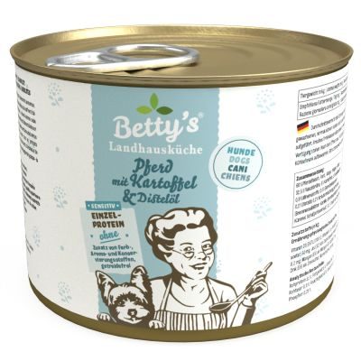 Thumbnail 1: Betty's Landhausküche Sensitiv Hundenassfutter Pferd mit Kartoffel 12x 200g