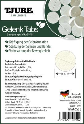Thumbnail 5: TJURE TJURE - Gelenk Tabs 250 g  | Reduziert Gelenkprobleme | fördert Gelenkgesundheit