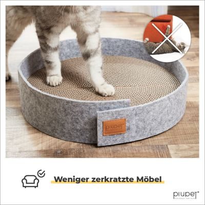 Thumbnail 3: PIUPET Katzen Kratzbrett I 38cm Durchmesser I | Kratzmatte Katze | Kratzbrett mit Filzumrandung