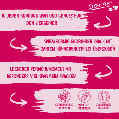 Thumbnail 6: Dokas Löckchen mit Hühnerbrust getreidefreie Hundeleckerlis 10x 120g Multipack