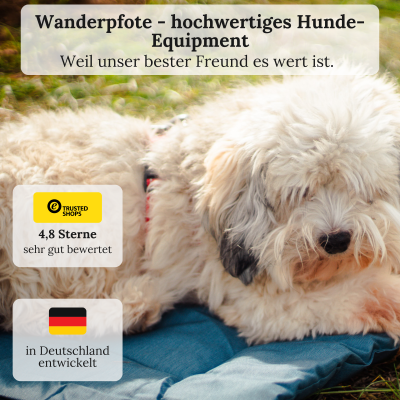 Wanderpfote Hundedecke für Unterwegs, 110 x 80cm – Waschbar, Orthopädisch, Wasserdicht – Hochwertiges Design – Hundedecke Outdoor