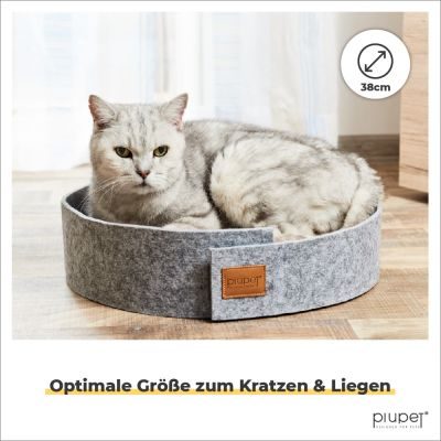 Thumbnail 5: PIUPET Katzen Kratzbrett I 38cm Durchmesser I | Kratzmatte Katze | Kratzbrett mit Filzumrandung