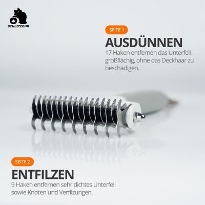 Thumbnail 3: SCHLITZOHR Unterfellbürste Cookie für Langhaar Katzen & Hunde M-L (9.2 cm)