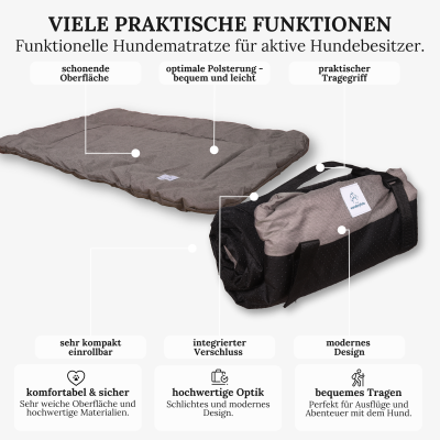 Wanderpfote Hundedecke für Unterwegs, 110 x 80cm – Waschbar, Orthopädisch, Wasserdicht – Hochwertiges Design – Hundedecke Outdoor