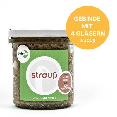 Thumbnail 1: anbri Hundenassfutter mit Strauß, 4x 300 g