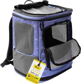 Wanderpfote Hunderucksack bis 8kg - Modell Trekking Light, Größe S, Blau - Hochwertige Hundetragetasche für kleine Hunde - Hunderucksack oder Katzenrucksack