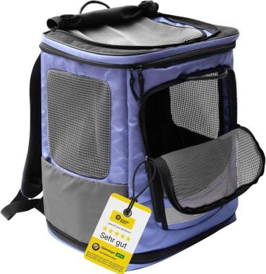Thumbnail 1: Wanderpfote Hunderucksack bis 8kg - Modell Trekking Light, Größe S, Blau - Hochwertige Hundetragetasche für kleine Hunde - Hunderucksack oder Katzenrucksack
