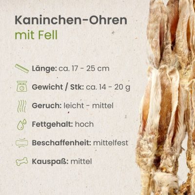 Thumbnail 3: kauartikel.com Kaninchen-Ohren mit Fell - Hunde-Kauartikel - Hunde-Snack - Hypoallergen-Kausnack - Hasen-Leckerli