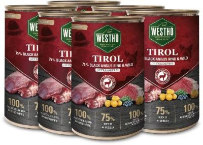 Thumbnail 1: WESTHO petfood Tirol mit 75 % Black Angus Rind & Wild 6x400g