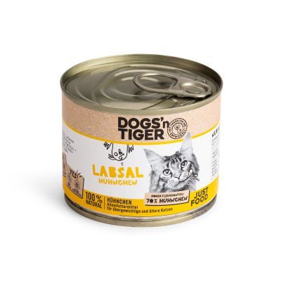 Thumbnail 4: Dogs'n Tiger Adult, Senior, Premium Katzenfutter, Labsal, Nassfutter, Getreidefrei, Huhn, 6x 200g