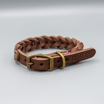 Thumbnail 3: Lucky Hearts™ geflochtenes Fettlederhalsband Hugo S-M / Braun