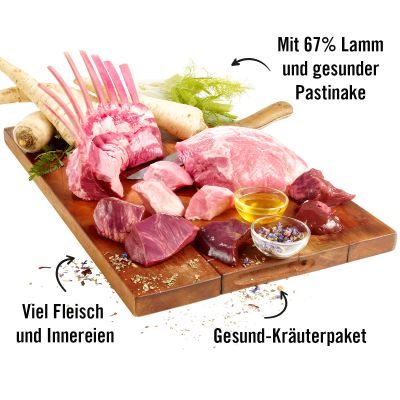 Thumbnail 5: Dogs'n Tiger Adult Premium Hundefutter, Abendbrot, Nassfutter, Getreidefrei, Lamm, Pastinake & Gesund-Kräuterpaket, 800g