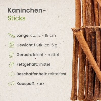Thumbnail 4: kauartikel.com Kaninchen-Sticks - Hunde-Kauartikel - Hunde-Snack - Hypoallergen-Kausnack - Hasen-Leckerli
