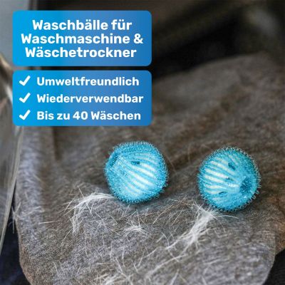 Thumbnail 3: BluePet Wäschebälle für Waschmaschine I Entfernt Tierhaare, Fusseln & Flusen im Wäschetrockner I Haarfänger, Trocknerbälle, Fusselbälle, Tierhaarentferner