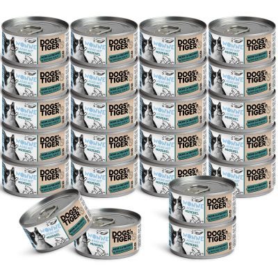 Thumbnail 1: Dogs'n Tiger Adult, Premium Katzenfutter, Wonne, Nassfutter, Getreidefrei, Lachs & Muscheln, 24x 70g